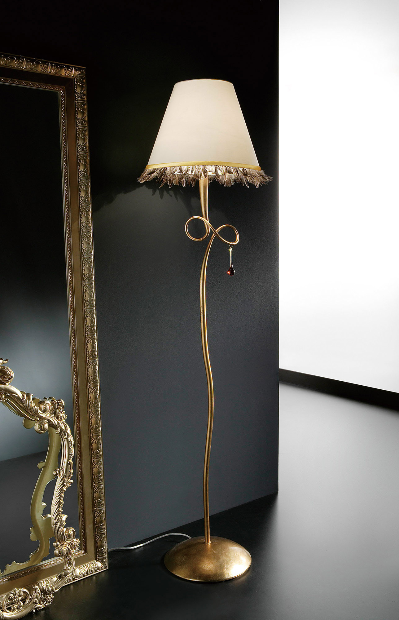 Paola Gold Floor Lamps Mantra Shaded Floor Lamps